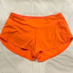 Lululemon Speed Up shorts 2.5” size 4 ~ Highlight Orange!